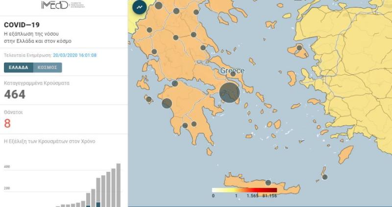 Διαδραστικός χάρτης με την εξάπλωση του κορονοϊού στην Ελλάδα και στον κόσμο