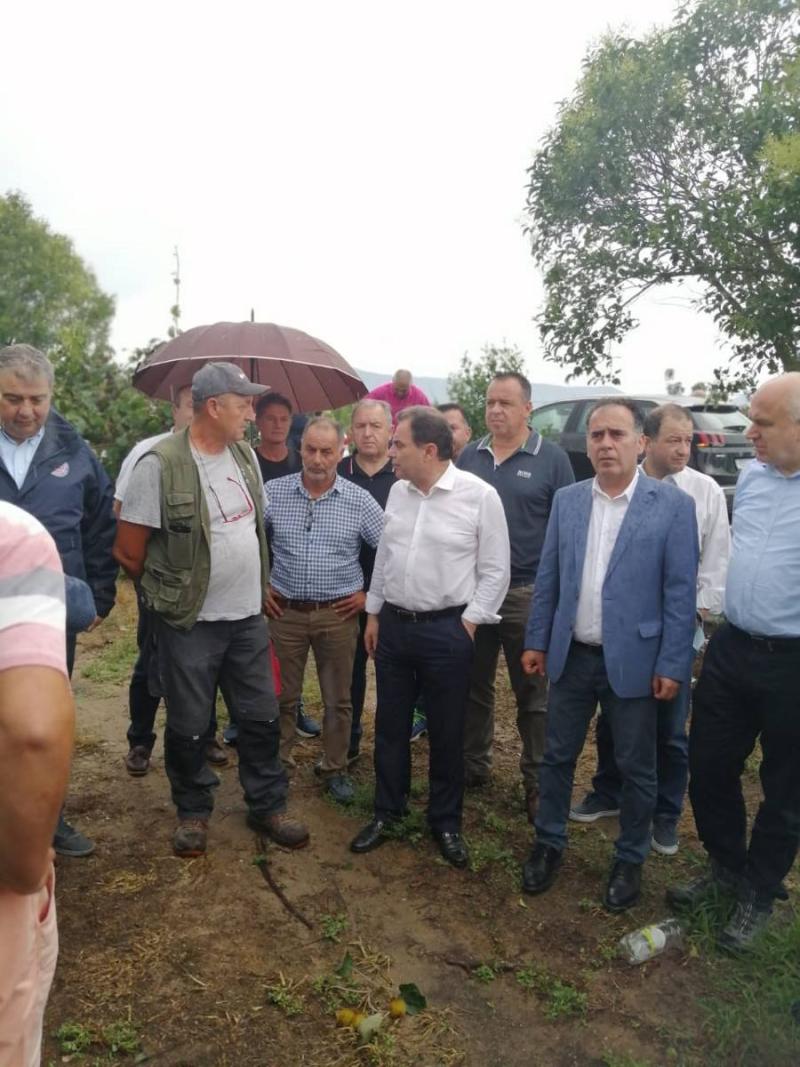 Επίσκεψη Γεωργαντά στις πληγείσες από καταστροφές καλλιέργειες της Ξάνθης