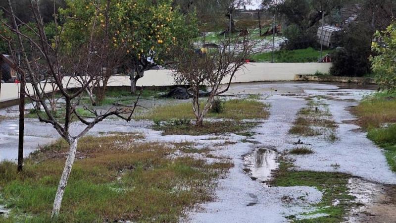 Ισχυρή χαλαζόπτωση σε περιοχές της Μεσσηνίας (Φωτογραφίες)