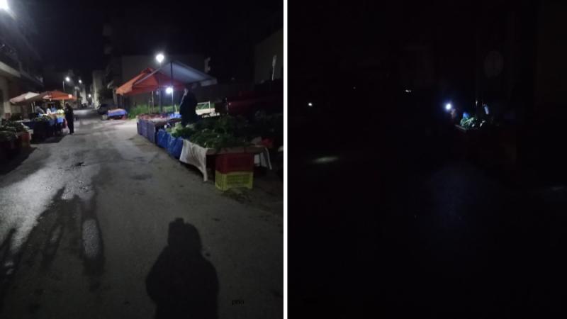 Μαύρο σκοτάδι... επιλεκτικά στη λαϊκή αγορά της Μεσσήνης - Έκκληση στο Δήμο να ρυθμίσει τα φώτα